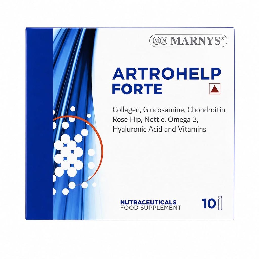 Marnys Artrohelp Forte | 7-in-1 Joint Support & Mobility Formula | Collagen, Glucosamine, Chondroitin, Hyaluronic Acid, Omega-3, Rosehip & Nettle | Supports Cartilage, bone & Flexibility | 20 Ready-to-Drink Vials