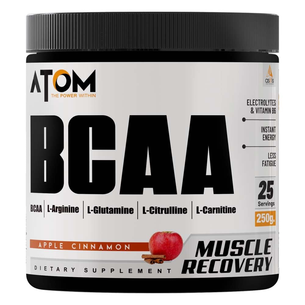 AS-IT-IS ATOM BCAA 250g with L-arginine, L-Carnitine, L-Citrulline, Apple Cinnamon