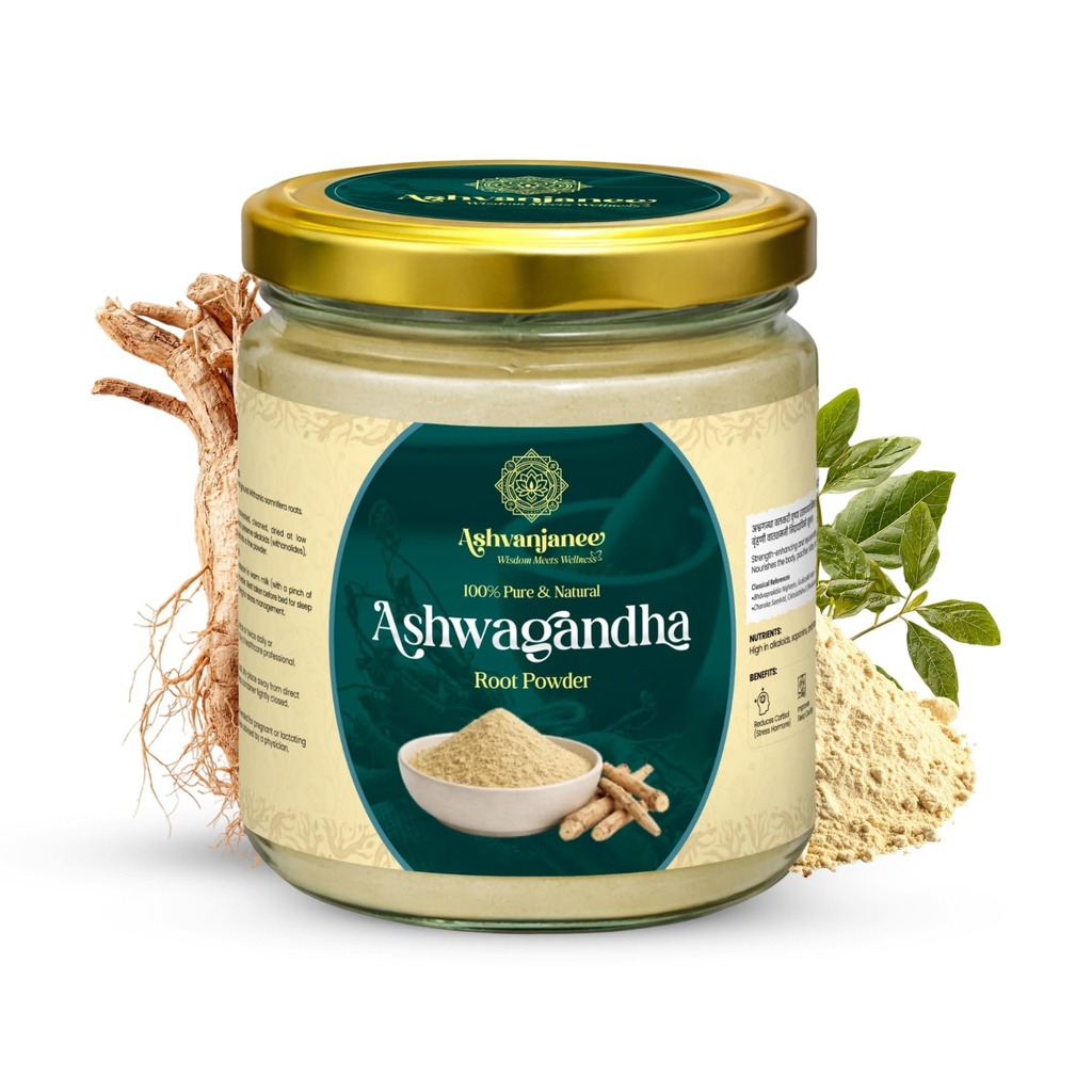 Ashwagandha Root Powder | Pure Withania Somnifera | Natural Stress Relief, Strength & Immunity Support | Ayurvedic Herbal Supplement | No Additives, Chemical-Free | 100 Gram Pack