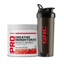GNC Pro Performance Creatine Monohydrate with Black Shaker - 3000mg Creatine Per Scoop | Micronized for Faster Absorption | Boosts Energy, Muscle Volume & Performance | Gluten-Free | Cranberry | 250gm