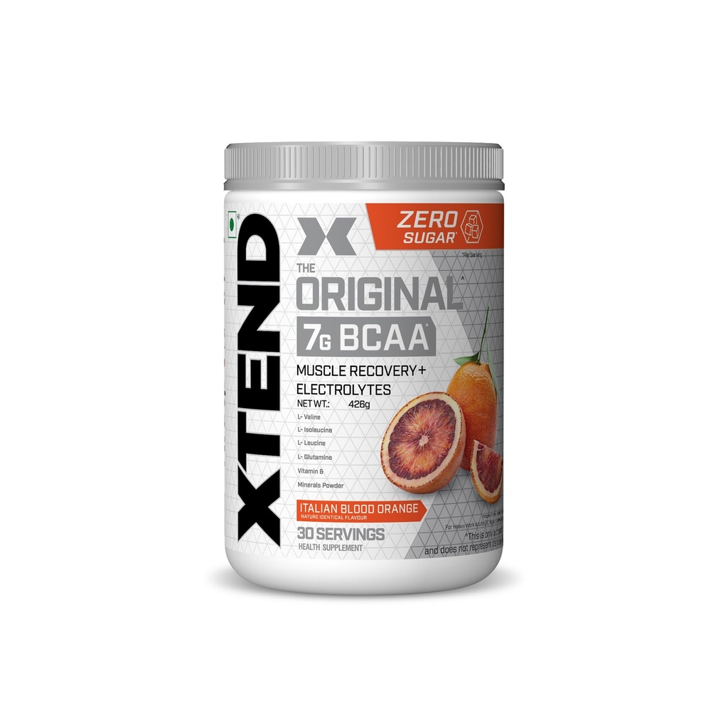 XTEND Original BCAA Powder (Italian Blood Orange), 7g BCAAs in 2:1:1 Ratio, Intra Workout Support with Glutamine & Electrolytes, Amino Acids for Hydration & Muscle Recovery, 426 gm, 30 Servings