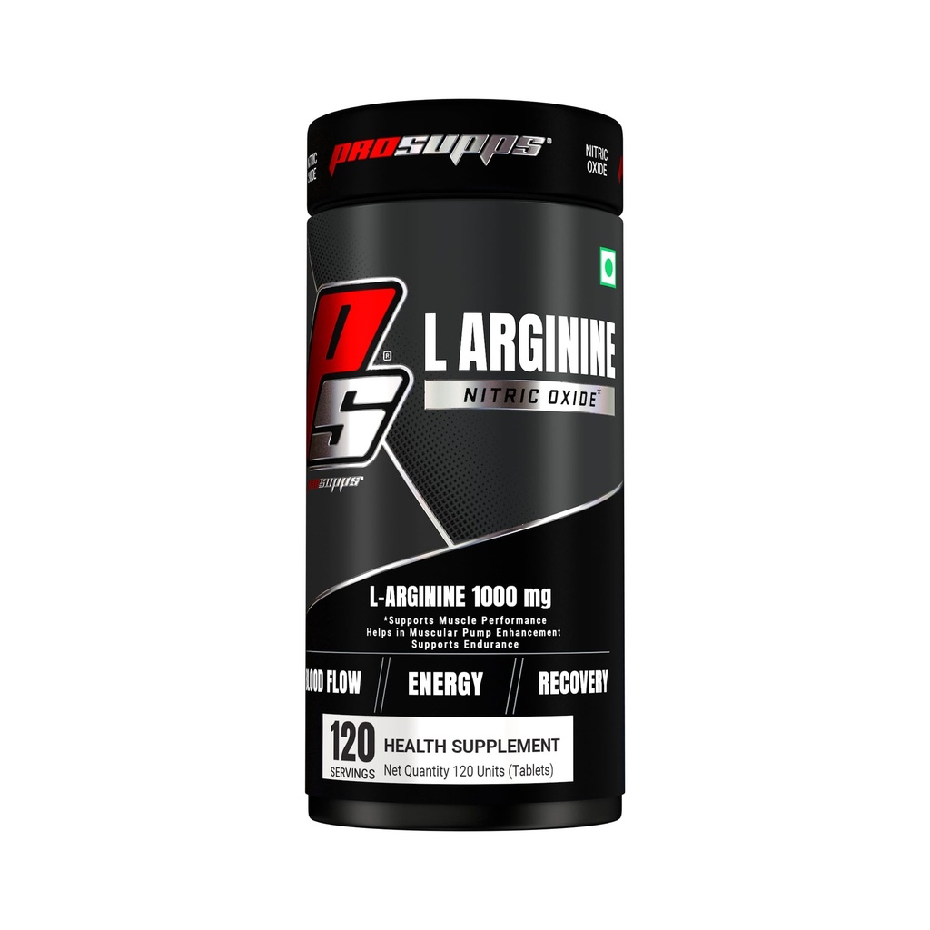 L Arginine 1000mg Capsules - Supports Muscle Performance, Bloodflow, Energy & Recovery - Enhances Muscular Pump & Testosterone Boost - 120 Caps
