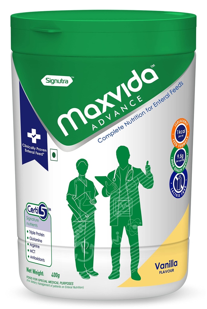 Maxvida Advance Complete Nutrition for enteral Feeds Jar -400g (Vanilla)