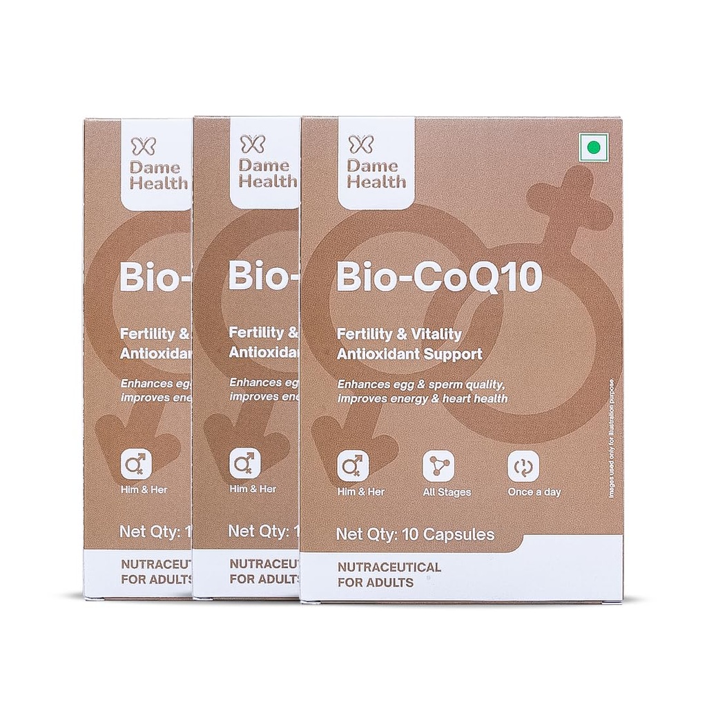 Bio-CoQ10 | Fertility & Energy Supplement Capsules | CoQ10 Ubiquinol, Vitamin C, Vitamin E & Mucuna Pruriens | Improve Egg & Sperm Quality, Boost Cellular Energy & Support Heart Health | 30 Capsules, 30 Days