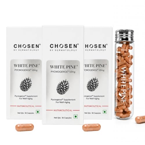CHOSEN® White Pine Pycnogenol® | Oral Sunscreen | Antioxidant Skin Brightening Supplement | Vegan Capsules | Anti-Aging & UV Protection | Pack of 3 | Value Pack