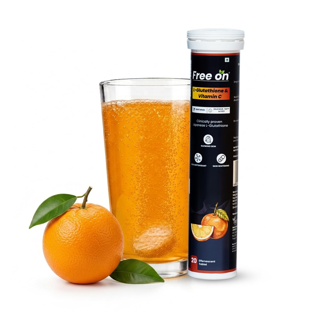 Free On L-Glutathione & Vitamin C Effervescent Glowing Skin, Standard Pack