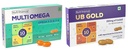 Multiomega 100% Vegan Omega Softgel | Omega 3-5-6-7-9 Vitamin D3 (10 Capsules) and UB Gold Coenzyme Q10 (CoQ10) 150mg Supplement |ALA Vit B12 D3 (10 Capsules)