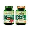 Vlado's Himalayan Organics Astaxanthin 4mg + Plant-Based Vitamin D3 K2 MK7 600 IU | Antioxidant, Eye, Skin, Bone & Daily Wellness Support | Veg Supplement Combo