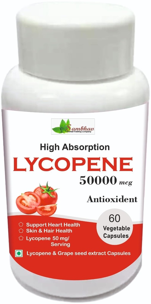 Sambhav Herbal Lycopene 50 mg – Antioxidant for Heart & General Health, 60 Capsules | Herbal Wellness Support. (new)