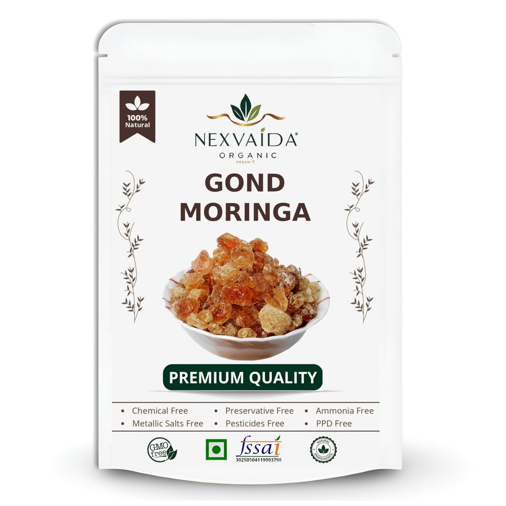 Gond Moringa 100% Natural & Original - (50 gm) Moringa Gum - Natural Edible Gond | Supports Immunity and Digestion Health | Pure Ayurvedic Herbal Support