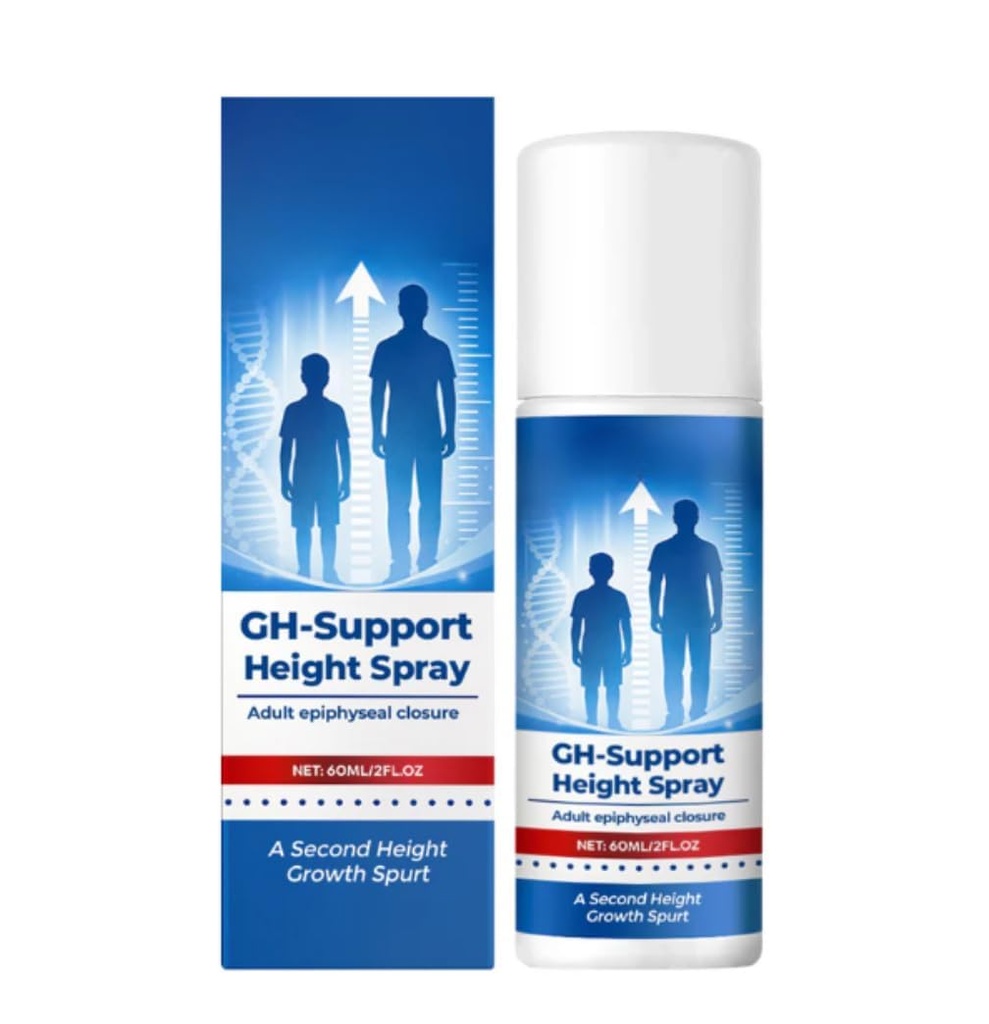 GH-Support Height Spray 60ml Herbal Wellness Support for Daily Body Care Lightweight, Quick-Absorbing Formula Easy-to-Use External Spray for Teens & Adults (1)