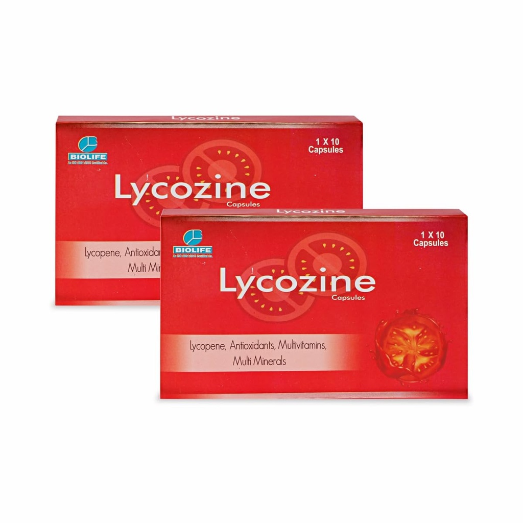 Lycozine Capsules with Lycopene, Antioxidants, Multivitamins, MultiMinerals (1 X 10)
