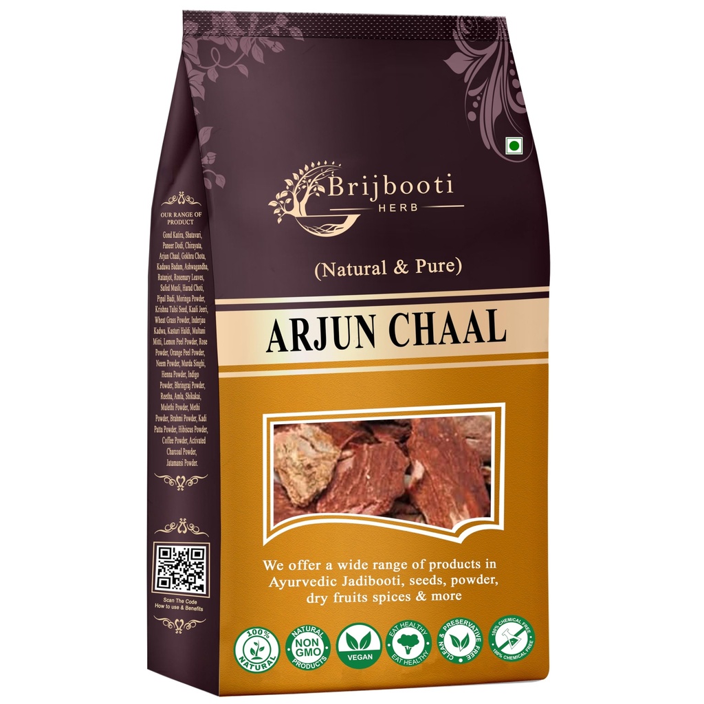 Brijbooti Arjun ki Chaal 400 Gram | Terminalia Arjuna Bark | Sun-Dried Ayurvedic Arjun Tree Bark | Arjun Ki Chaal Raw