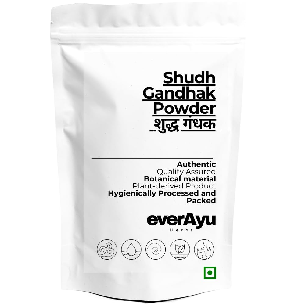 Shudh Gandhak Powder – Gandhak Rasayan | Purified Sulphur Powder | Ayurvedic Gandhak Churna | Traditional Herbal Mineral Supplement | (100gm)