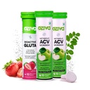 OZiva ACV Moringa| Control Cravings | Green Apple (Pack of 2) and OZiva Bioactive Glutathione Tablets for Radiant Skin - (Pack of 1), Strawberry