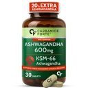 Carbamide Forte Ashwagandha KSM66 600mg - 30 Tablets I KSM 66 Ashwagandha Tablets for Men & Women | Supports Stress Management & Muscle Recovery