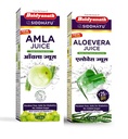 Baidyanath Asli Ayurved Amla Juice 1L Cold Press + Aloe Vera Juice 1L | Cold-Pressed, Vitamin C, Supports Immunity & Digestion, Combo For Glowing Skin, Hair Care, And Detox