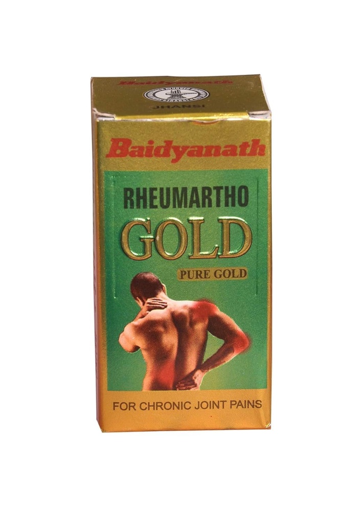 Baidyanath asli ayurved jhansi Rheumartho Gold 30 capsules Enriched wih Gold Ashes | useful in joint Pains