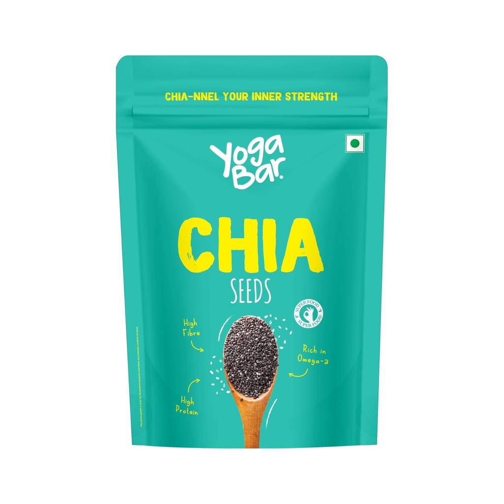 Yogabar Chia Seeds 500g - Rich Source in Plant Protein, Ideal for Microgreens, Salad Toppings, Smoothie Bowls & More