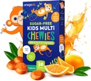 OmegaVia Sugar Free Kids Multivitamin Chewies - Daily Chewable Gummy Vitamins for Kids 3+, Vitamin A, C, D3, E, B6 & B12, Folate & More, Natural Orange Flavor, 30 Count
