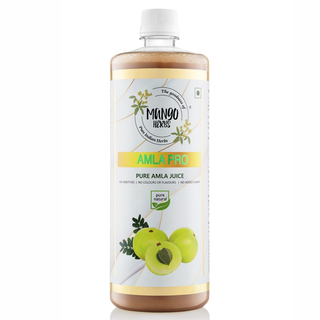Amla Pro: 100% Raw & Cold-Pressed Amla Juice | Supports Healthy Skin, Hair, and Digestion | Rich Source of Vitamin C | 1Ltr | Pack of 1