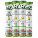 ACV Moringa Antioxidant Effervescent Tablets 500mg – Pink Guava, Immunity & Gut Health Support, No Added Sugar – 15 Tabs (Pack of 4)
