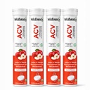 ACV | Control Cravings I Apple Cider Vinegar, pomegranate extract I No Maltodextrin & No Added Sugar I 15 Effervescent Tablets - Apple, Pack of 4 (60 tablets).