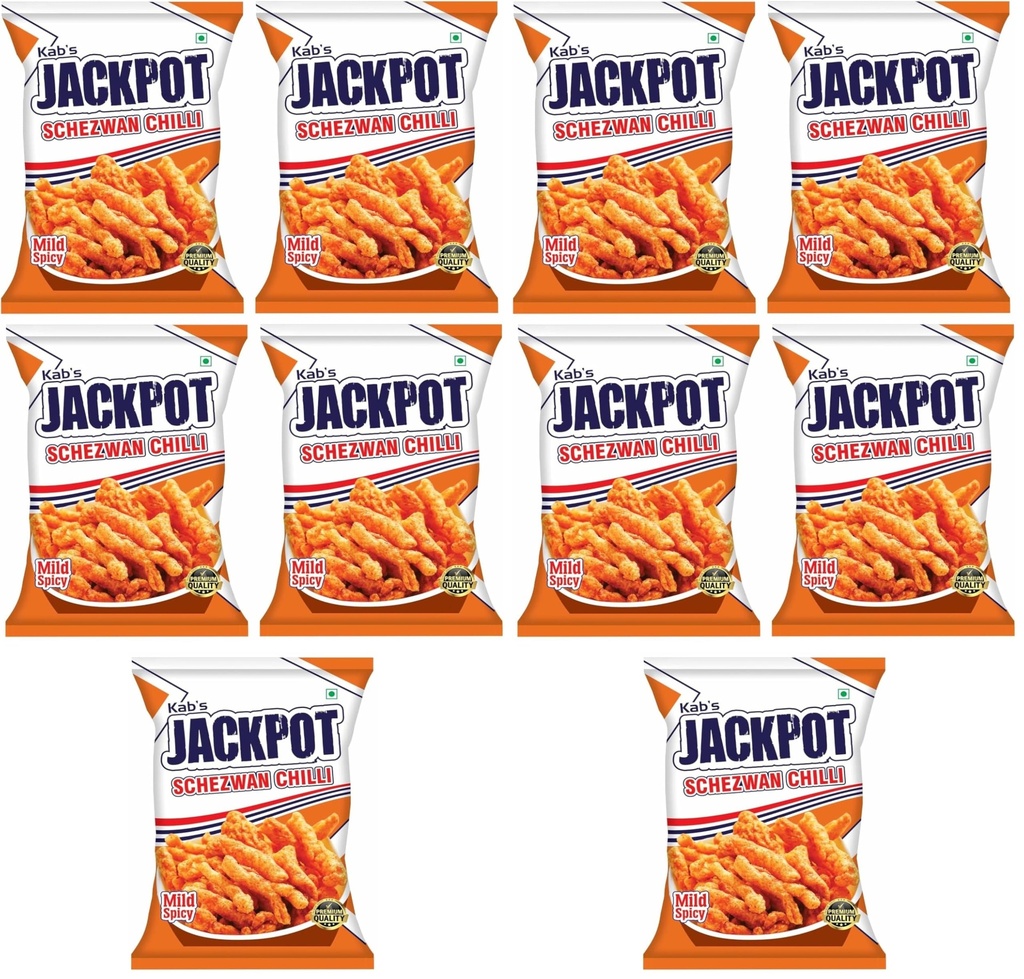Kab's Jackpot Schezwan Chilli Sticks 80 gm (Pack of 10)