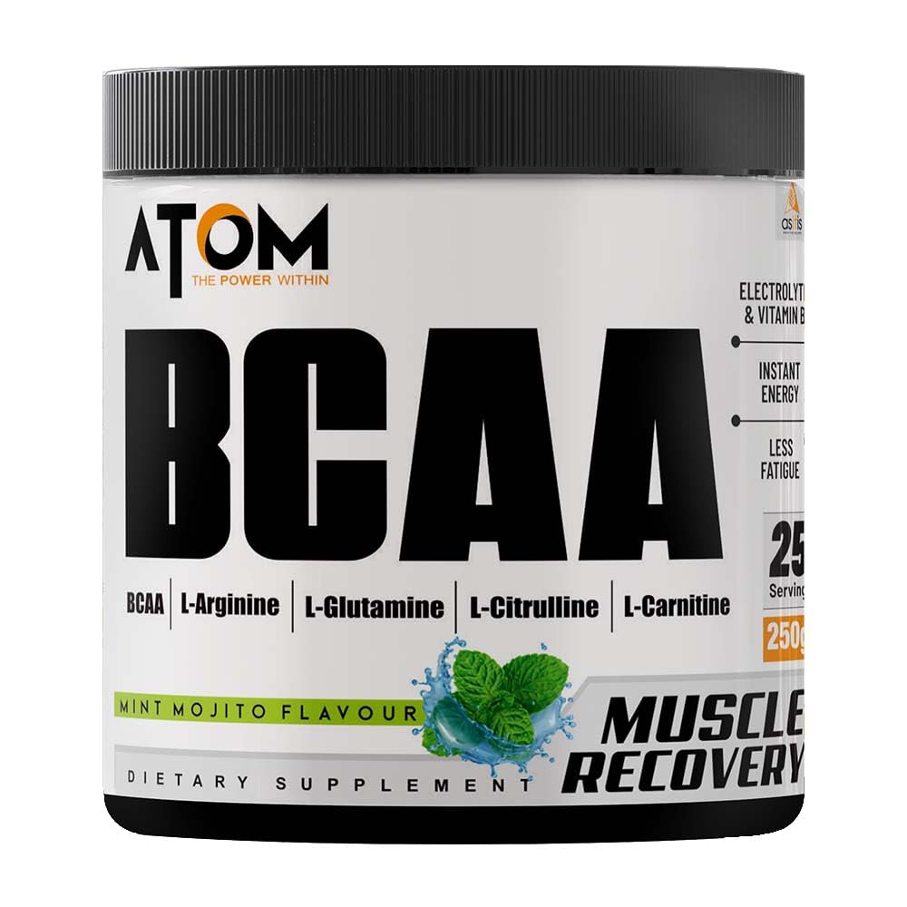 AS-IT-IS ATOM BCAA 250g with L-arginine, L-Carnitine, L-Citrulline | Mint Mojito Flavor