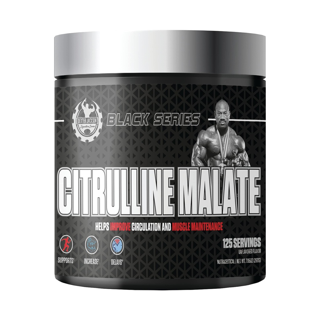 Dexter Jackson Black Series Citrulline Malate | 125 Servings, 250g - Premium Nitric Oxide Support for Improved Blood Flow and Workout Performance