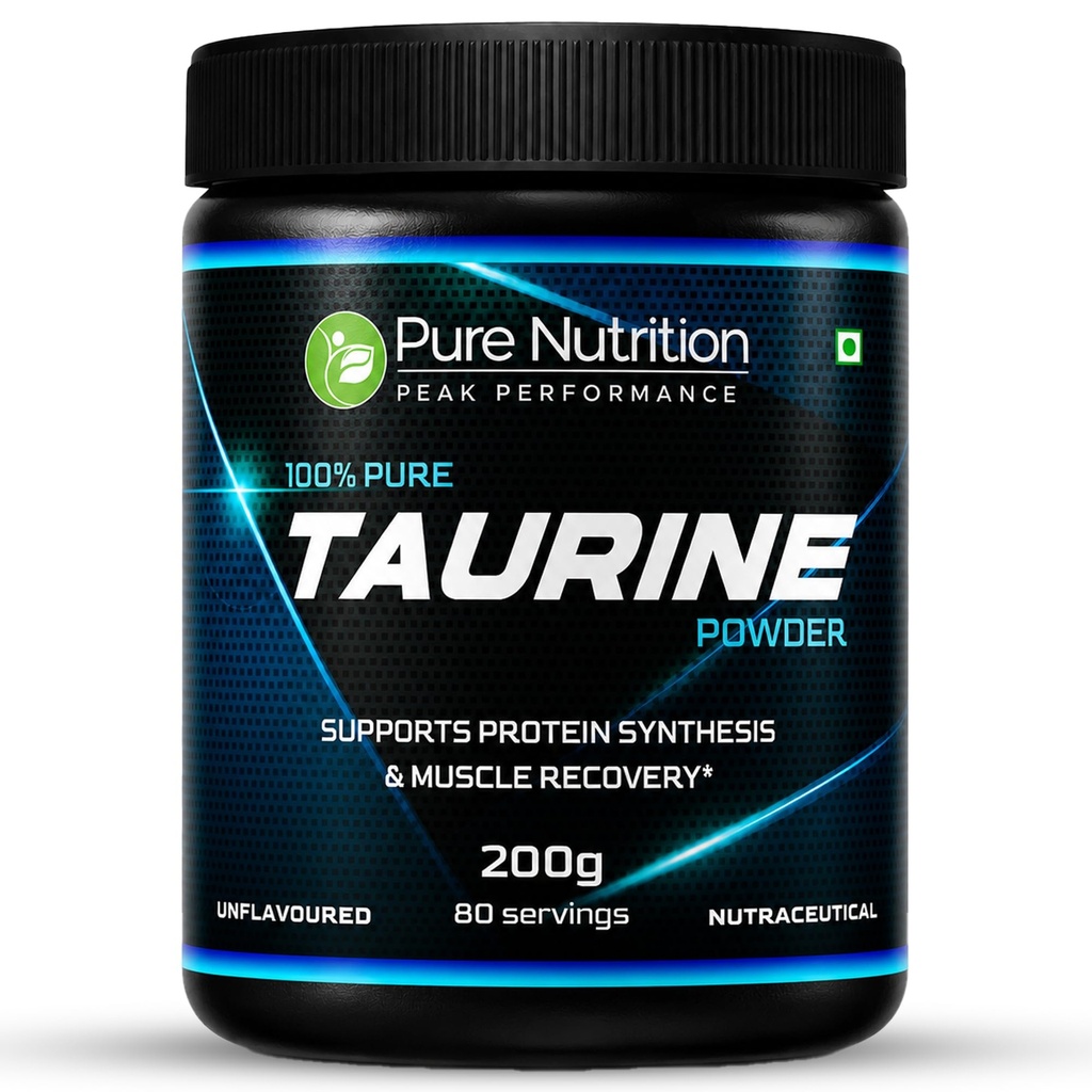 Pure Nutrition L-Taurine Powder 200g | Premium Amino Acid Supplement | Boosts Muscle Recovery & Performance | Supports Energy, Heart Health, & Overall Wellness | Ideal for Fitness, Stamina, & Active Lifestyle