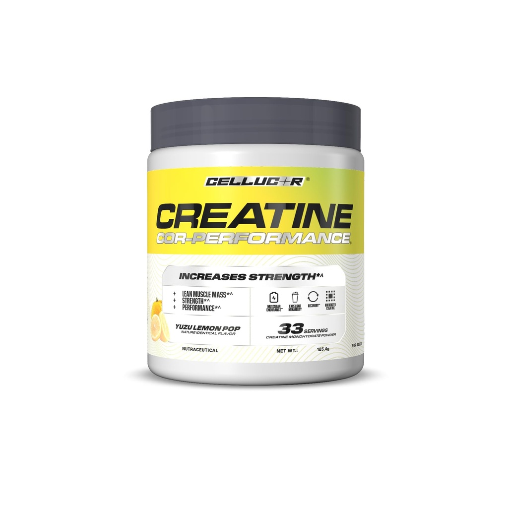 Cellucor Creatine Cor-Performance| Yuzu Lemon Pop | 125g | 33 serves| From the Makers of C4 | Micronized for Rapid absorption | Helps Increase Muscle Strength & Performance