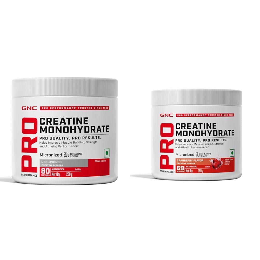 GNC Pro Performance Pure Micronized Creatine Monohydrate | 250 gm | Unflavoured GNC Pro Performance Pure Micronized Creatine Monohydrate | 250 gm | Cranberry