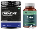Carbamide Forte ZMA Supplements- 60 Veg Tablets 60 Count (Pack of 1) & Carbamide Forte Micronised Creatine Monohydrate Powder- 33 Servings - 100g