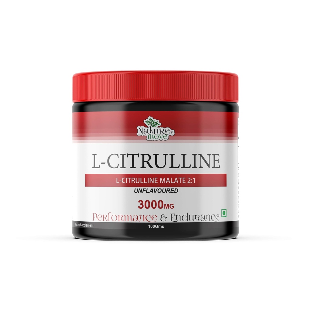 Nature's Move L-Citrulline Malate 2:1 Powder 3000MG Unflavoured | Performance & Endurance Support | 100GM