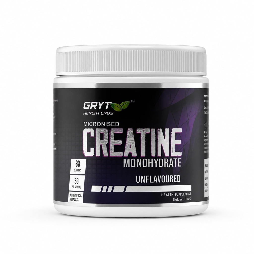 Micronised Creatine Monohydrate Powder 100g | Unflavoured Creatine Supplement | 33 Servings | Sports Nutrition Supplement for Gym, Fitness & Workout Performance Support