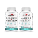SWISSLIFE FOREVER L-Arginine & Chromium Capsules Supports Metabolism, Blood Sugar Balance & Cardiovascular Health Amino Acid Supplement for Men & Women Pack of 2 (120 Capsules)