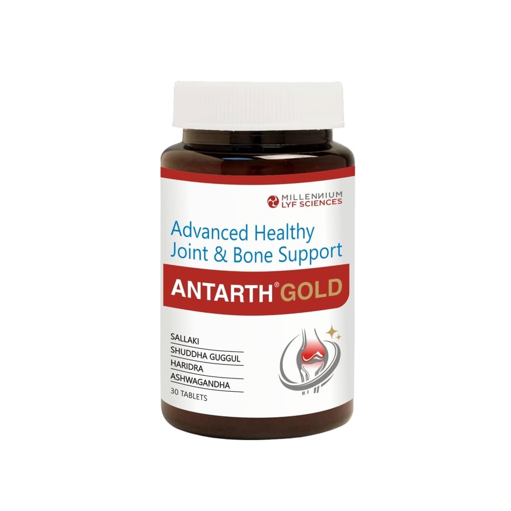 Antarth Gold For Advanced Healthy Joint and Bone Support- 30 Tablets | With Ashwagandha, Guggul, Soonth, Shallaki,MSM