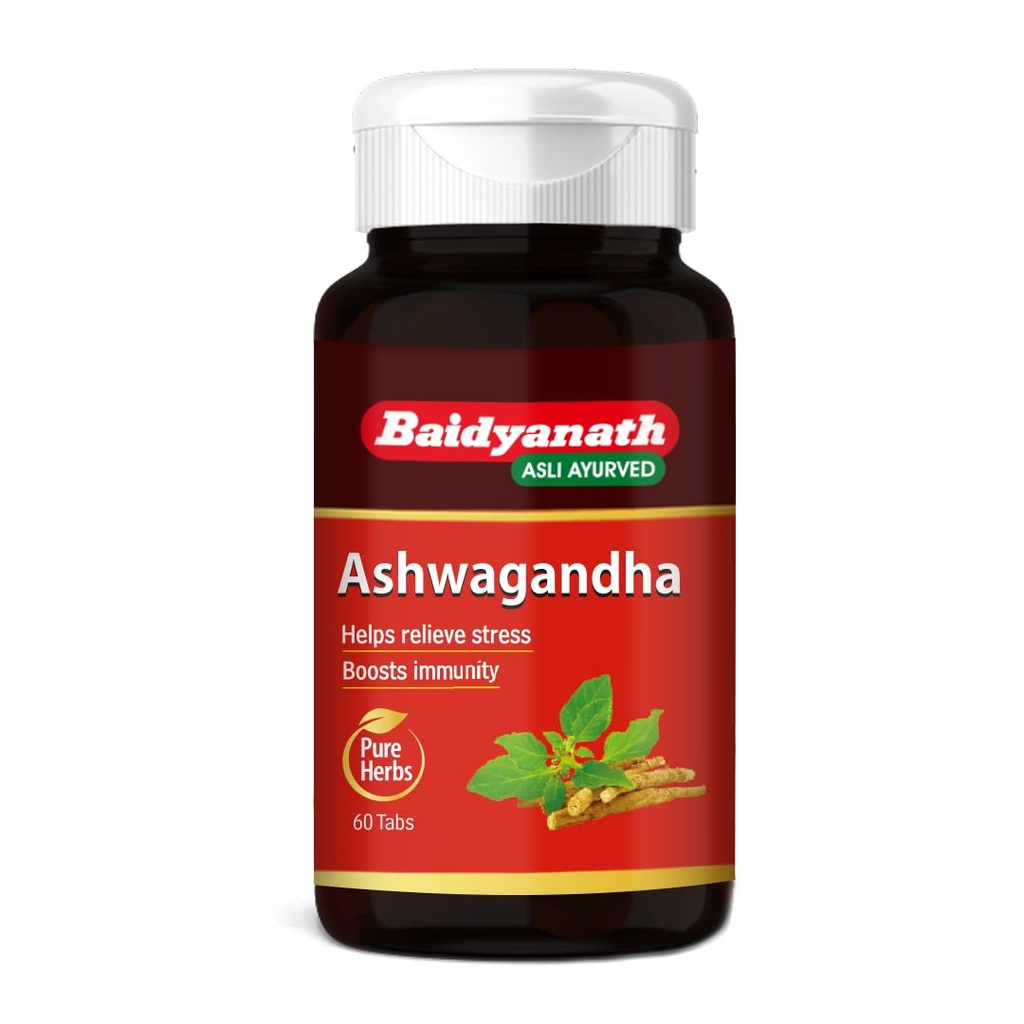 Baidyanath Ashwagandha - 60 Tablets | Ayurvedic Formulation with Ashwagandha Root Extract | Stress, Sleep, Immunity & Stamina Support