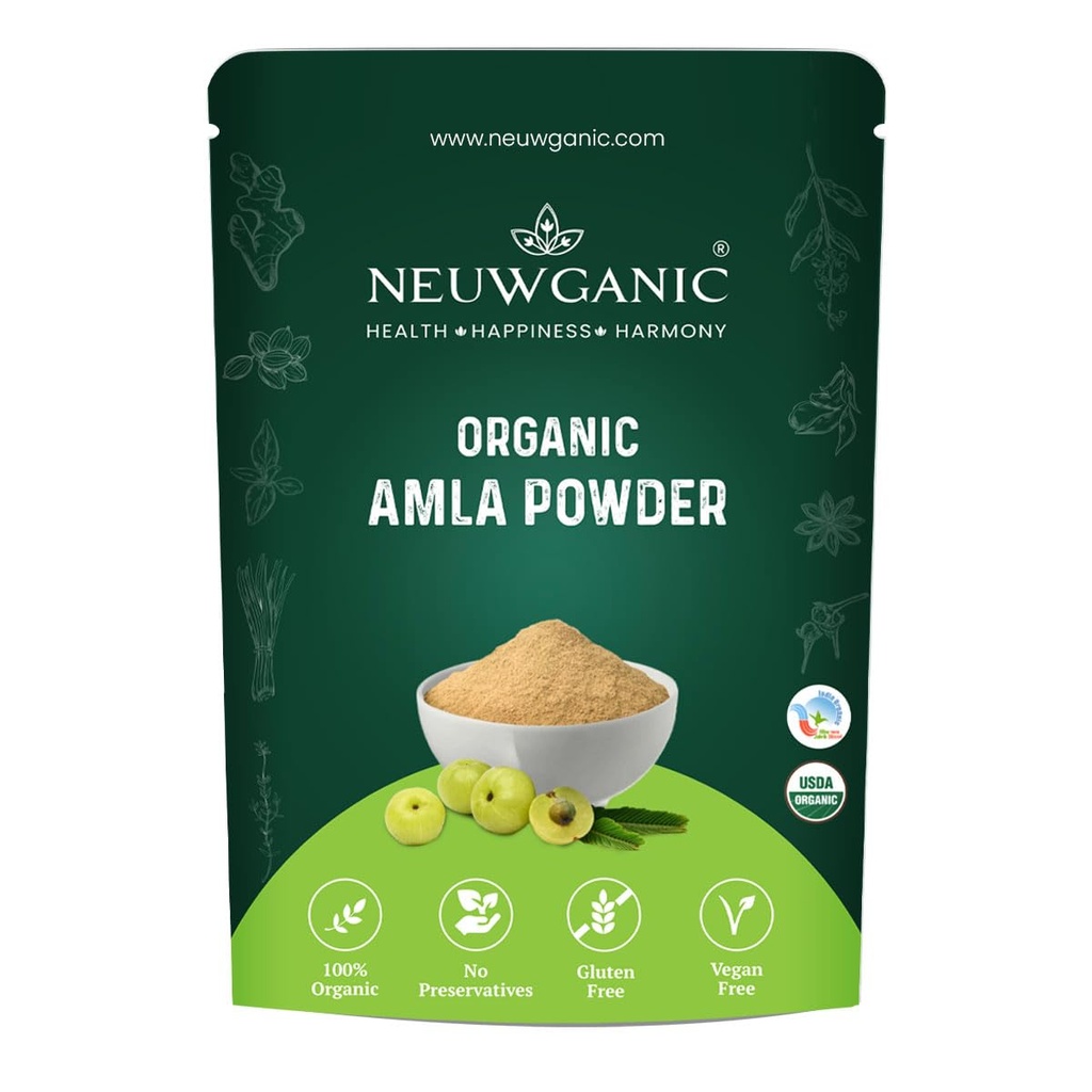Organic Amla Powder for Eating & Hair Growth | India Organic and Usda Certified | Gooseberry Superfood for Skin Glow, Immunity, Weight Loss & Drinking | 190g - Pack of 1