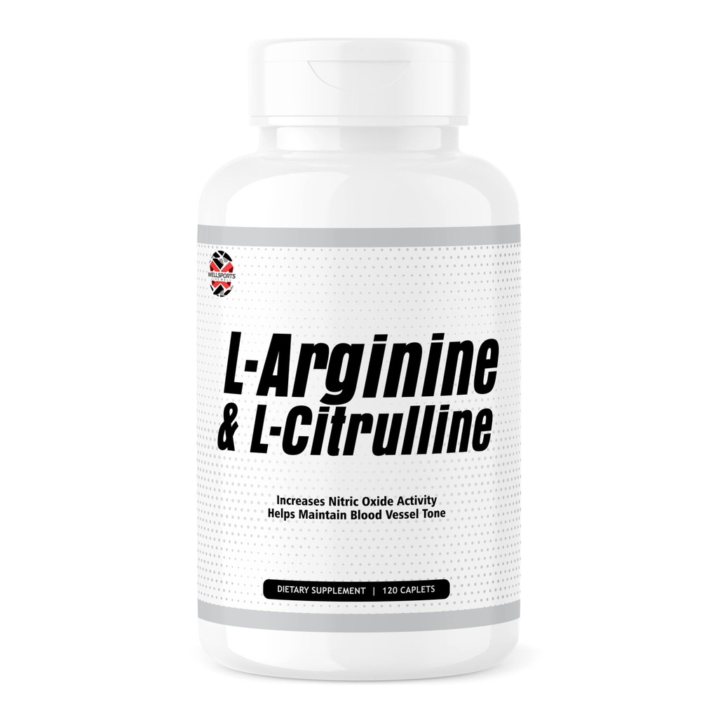 Wellsports | L-Arginine & L-Citrulline | Nitric Oxide Booster – 120 Caplets