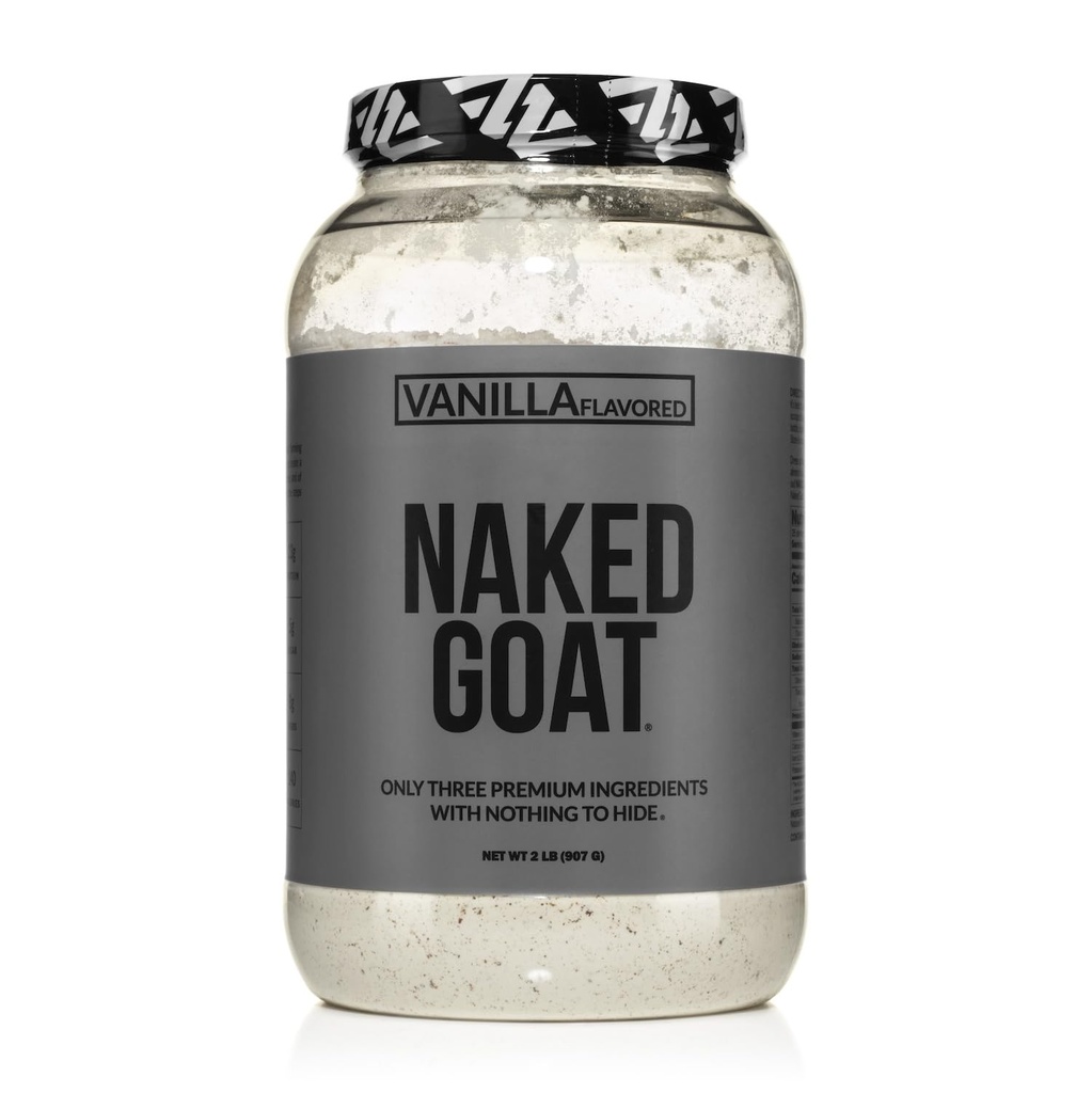 NAKED Goat Vanilla Protein Powder - Pasture Fed Goat Whey Protein Powder from Small-Herd Dairies - Only 3 Ingredients - GMO Free, Soy Free - All Natural - 23 Grams of Protein - 25 Servings