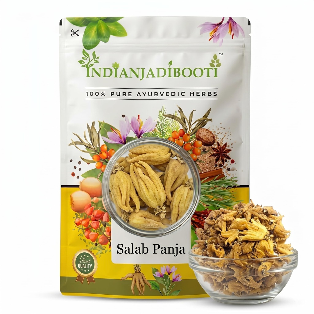 IndianJadiBooti Pure Salam Panja (Marsh Orchid) | Rare Ayurvedic Root for Holistic Vitality, Traditional Rejuvenation & Systemic Strength (5g)