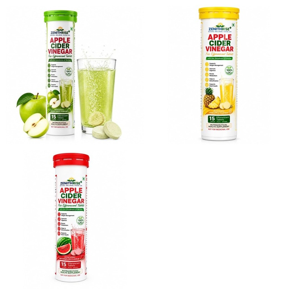 Zenithrise Plus Wellness Combo - ACV Apple, ACV Pineapple, ACV Watermelon (3