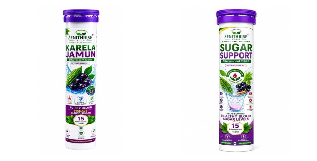Zenithrise Plus Combo Karela Jamun 1 + Sugar Support 1 (2 pcs)