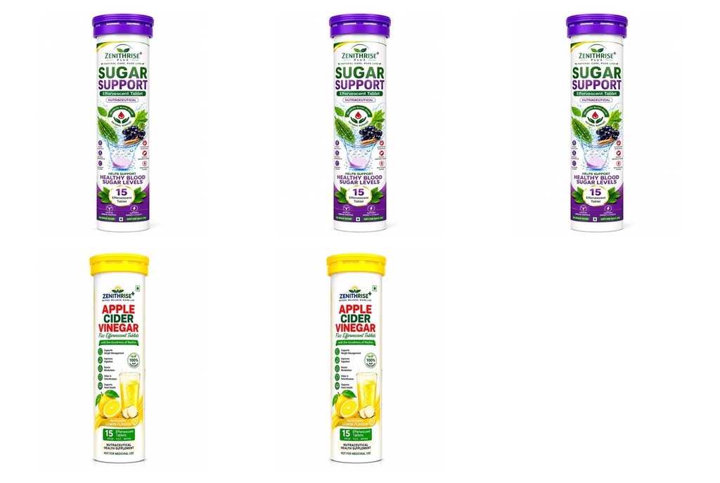 Zenithrise Plus Combo Sugar Support 3 + ACV Lemon 2 (5 pcs)