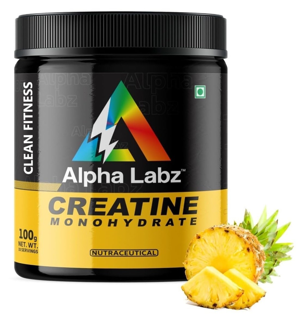 High-Performance Creatine Monohydrate – Boost Strength & Muscle Mass | Micronized for Maximum Absorption | Ideal for Bodybuilding & Recovery | Rapid Absorption | Enhanced Muscle Strength & Power [33 Servings, Pineapple, 100g]