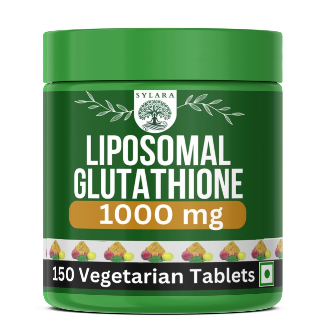 Sylara Liposomal Glutathione Tablets For Skin Whitening - 150 Tablets - 1000 mg Capsules Supplements with Vitamin C, E with Biotin, Vegetarian Collagen for Skin Glow