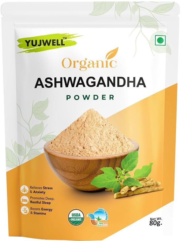 Organic Ashwagandha Powder 80g | Stress Support, Better Sleep & Recovery | Energy & Strength Booster | Indian Ginseng for Men & Women