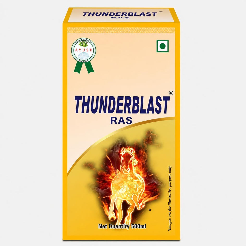 THUNDER BLAST Ayurvedic Supports Energy Stamina Wellness & Hormonal Balance | Ashwagandha, Shatavari, Safed Musli, Kaunch Beej, Gokhru 500ml